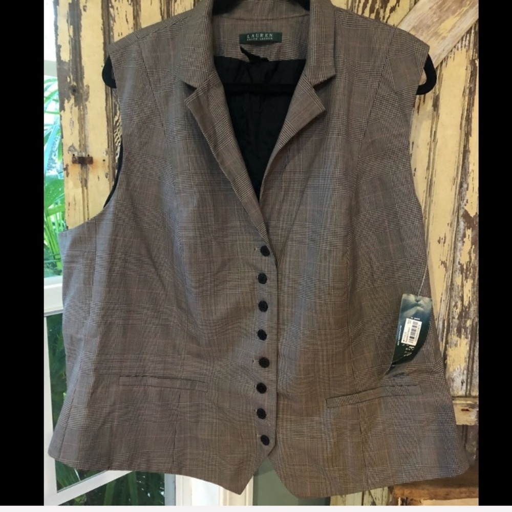 LAUREN Ralph Lauren plus size plaid vest